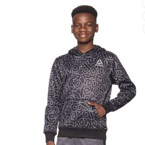 Reebok Boy's Pullover All Over Logo Active Hoodie Size 4/5 XS/XCH/TP